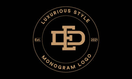 ed OR de monogram abstract emblem vector logo templateのイラスト素材