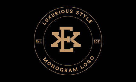 ex OR xe monogram abstract emblem vector logo templateのイラスト素材