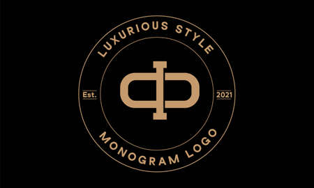 io OR oi monogram abstract emblem vector logo templateのイラスト素材