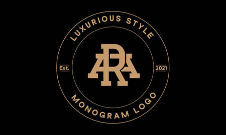 ra or ar monogram abstract emblem vector logo templateのイラスト素材