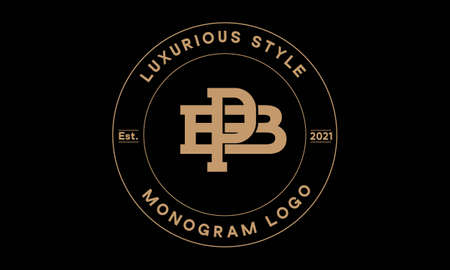 pb or bp monogram abstract emblem vector logo templateのイラスト素材