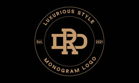 rd or dr monogram abstract emblem vector logo templateのイラスト素材