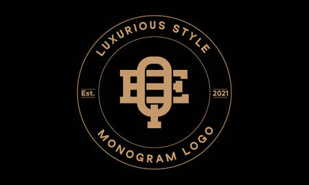 qe or eq monogram abstract emblem vector logo templateのイラスト素材
