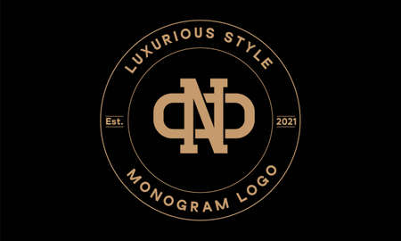 no or on monogram abstract emblem vector logo templateのイラスト素材