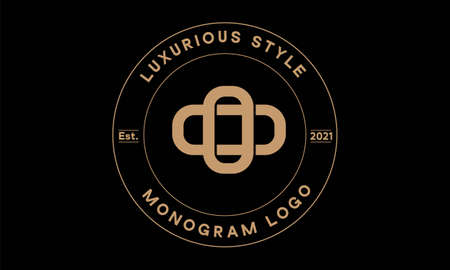 oo or oo monogram abstract emblem vector logo templateのイラスト素材