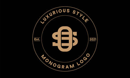 os or so monogram abstract emblem vector logo templateのイラスト素材