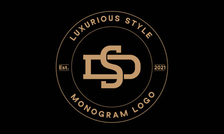 sd or ds monogram abstract emblem vector logo templateのイラスト素材