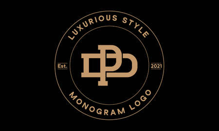 pd or dp monogram abstract emblem vector logo templateのイラスト素材