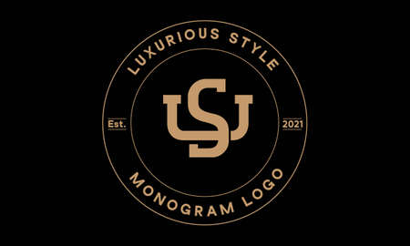 su or us monogram abstract emblem vector logo templateのイラスト素材