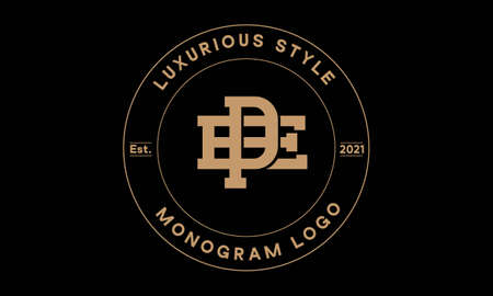 pe or ep monogram abstract emblem vector logo templateのイラスト素材
