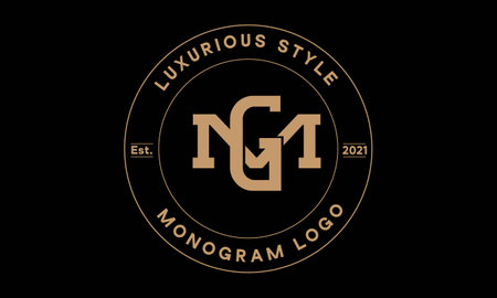 gm OR mg monogram abstract emblem vector logo templateのイラスト素材