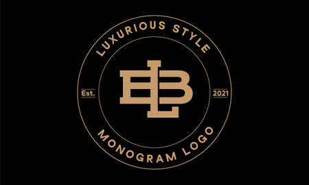 lb or bl monogram abstract emblem vector logo templateのイラスト素材