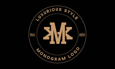 mx or xm monogram abstract emblem vector logo templateのイラスト素材