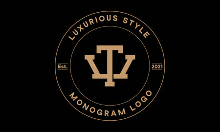 tv or vt monogram abstract emblem vector logo templateのイラスト素材