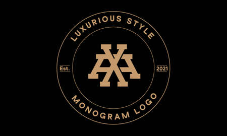 xa or ax monogram abstract emblem vector logo templateのイラスト素材