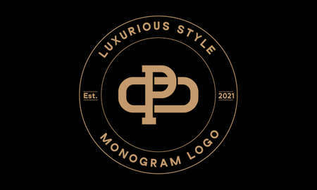 po or op monogram abstract emblem vector logo templateのイラスト素材