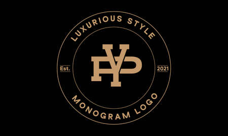 yp or py monogram abstract emblem vector logo templateのイラスト素材