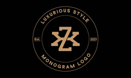 zx or xz monogram abstract emblem vector logo templateのイラスト素材