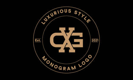 xg or gx monogram abstract emblem vector logo templateのイラスト素材