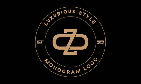 zo or oz monogram abstract emblem vector logo templateのイラスト素材