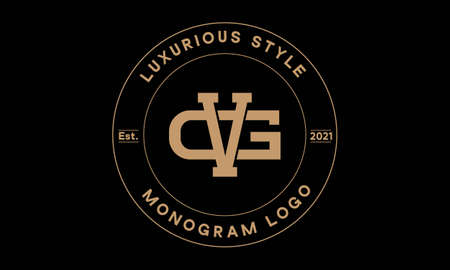 vg or gv monogram abstract emblem vector logo templateのイラスト素材