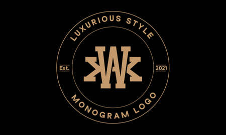 wx or xw monogram abstract emblem vector logo templateのイラスト素材