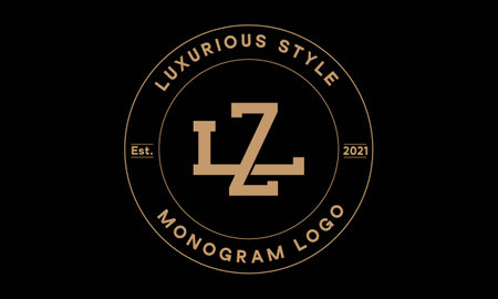 zl or lz monogram abstract emblem vector logo templateのイラスト素材