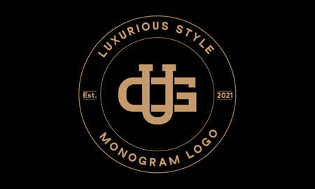 ug or gu monogram abstract emblem vector logo templateのイラスト素材