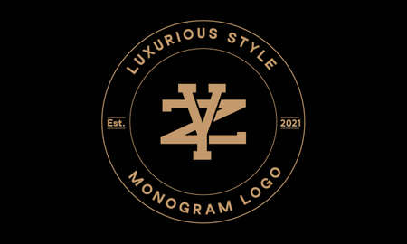 yz or zy monogram abstract emblem vector logo templateのイラスト素材