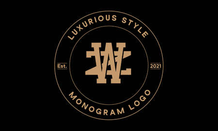 wz or zw monogram abstract emblem vector logo templateのイラスト素材