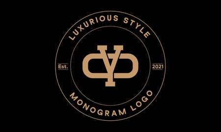 yo or oy monogram abstract emblem vector logo templateのイラスト素材
