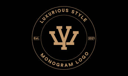 yv or vy monogram abstract emblem vector logo templateのイラスト素材
