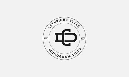 CD OR DC monogram abstract emblem vector logo templateのイラスト素材
