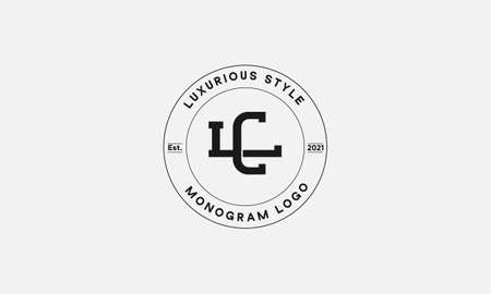 CL OR LC monogram abstract emblem vector logo templateのイラスト素材