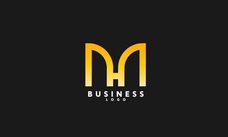 MH or HM alphabet abstract monogram vector logo templateのイラスト素材