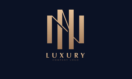 NU or NU luxury monogram logo vector icon illustration designのイラスト素材