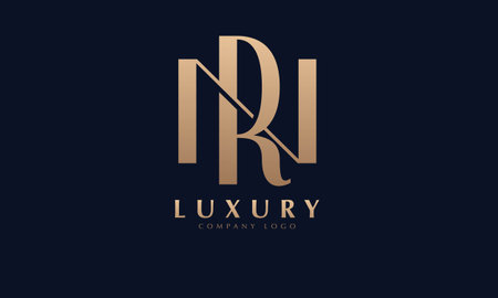 Initial N and R luxury monogram letter logo icon vector design templateのイラスト素材