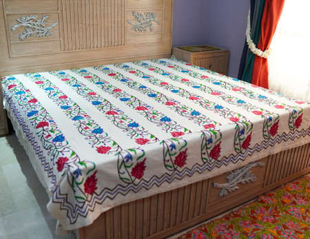 Contemporary Bed and beautiful Red flower bedsheet