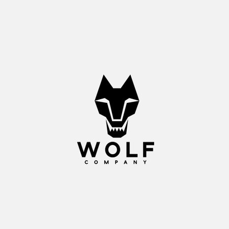 Wolf head logo design vector template, Wolf head logo design inspiration.のイラスト素材