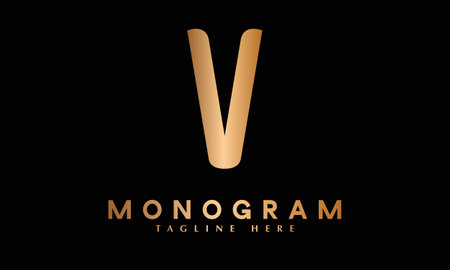 V Letter Logo Design with Black Background. Initial Letter V Logo Designのイラスト素材