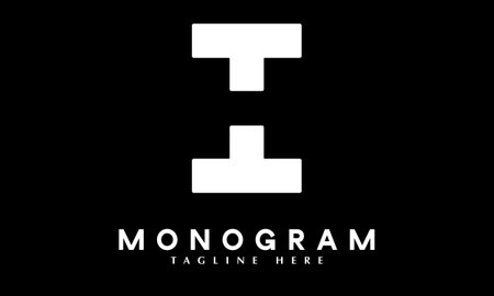 Letter I logo design with black background. Minimalist and modern style.のイラスト素材