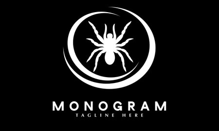 Spider Logo Design Vector. Black and White Spider Logo Design Vector.のイラスト素材