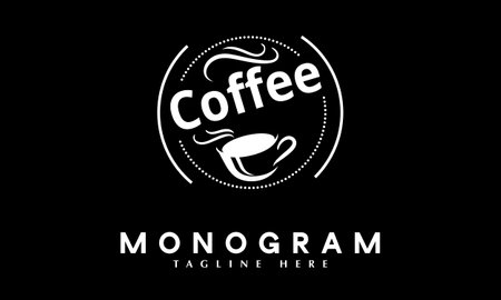 Coffee Logo Design Vector. Coffee Logo Design Vector with Black Backgroundのイラスト素材