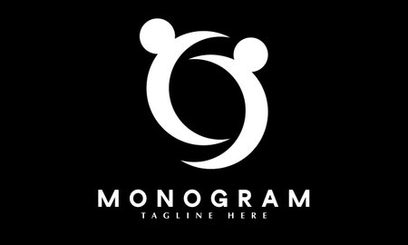 O black and white alphabet letter logo icon design for a company or businessのイラスト素材