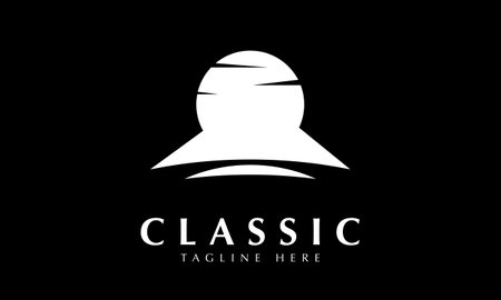 Luxury black and white simple logo design for a company or businessのイラスト素材