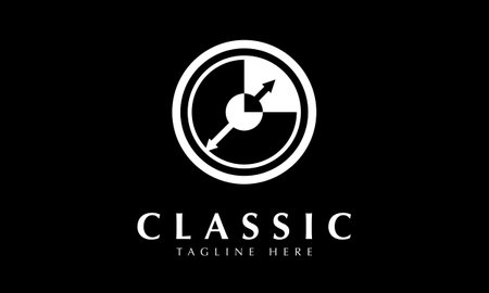Circle Logo Design with Black Background. Modern and Clean Logo Designのイラスト素材