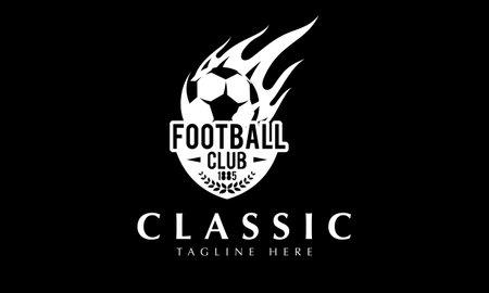 Soccer Ball Fire Logo Design Vector. Modern Football Logo Design Templateのイラスト素材