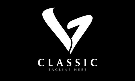 V Letter Logo Design with Black Background. Modern and Clean Design.のイラスト素材