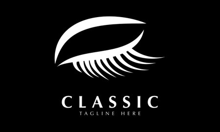 Eyelashes Logo Design with Black Background. Modern and Clean Look.のイラスト素材