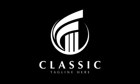 C Letter Logo Design with Black Background. Modern and Minimalist Styleのイラスト素材